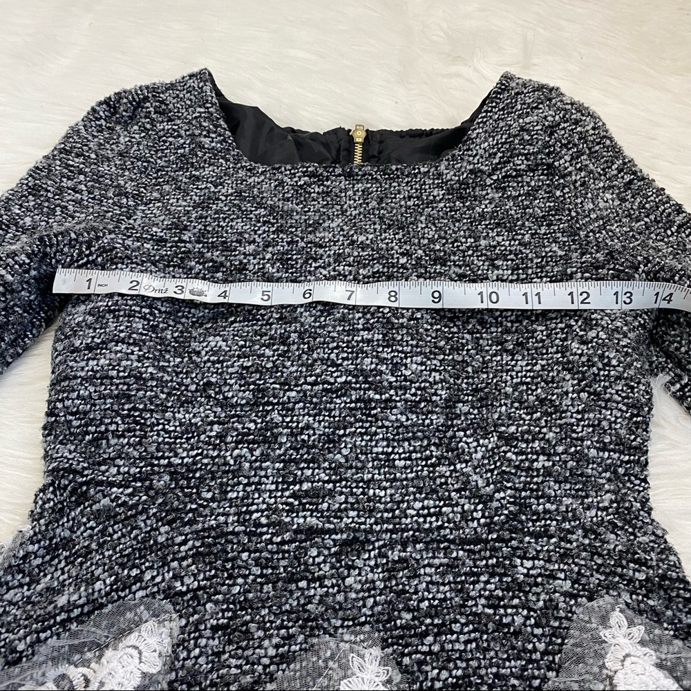 Tweed Peplum Sweater with Lace Trim - Picture 6 of 6